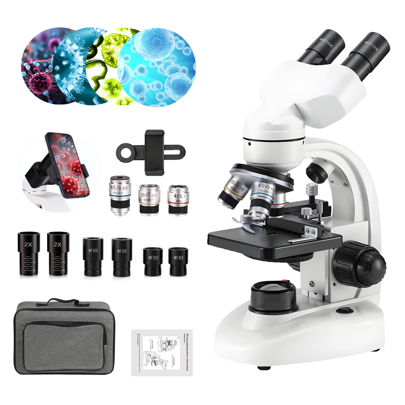 Biological Double Eyepiece Mic - огляд і ціна Medical Lab Microscope