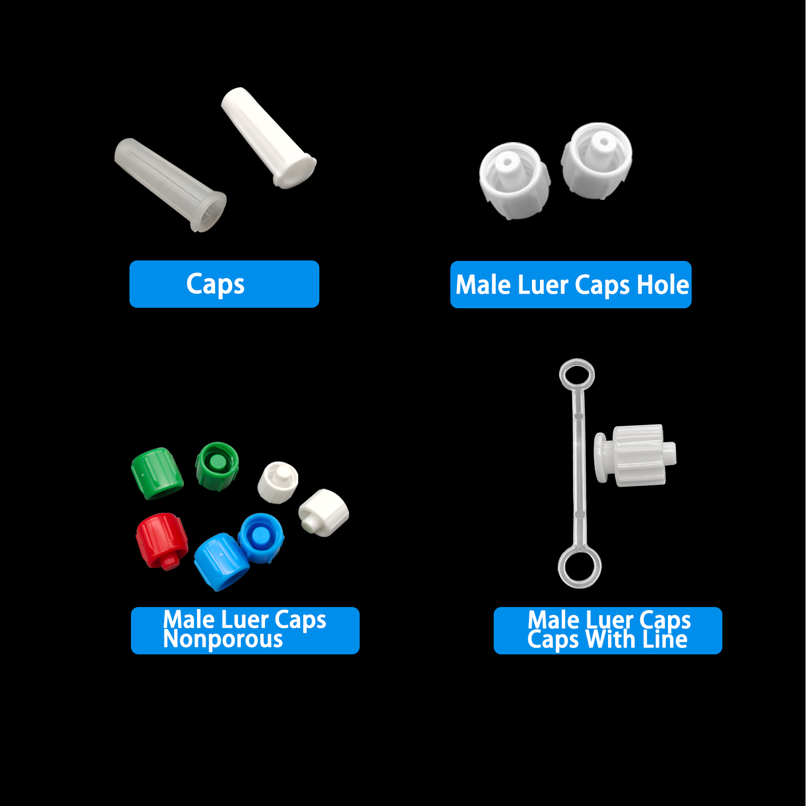500pcs Male Luer Caps Hole for - огляд і ціна Medical Laboratories